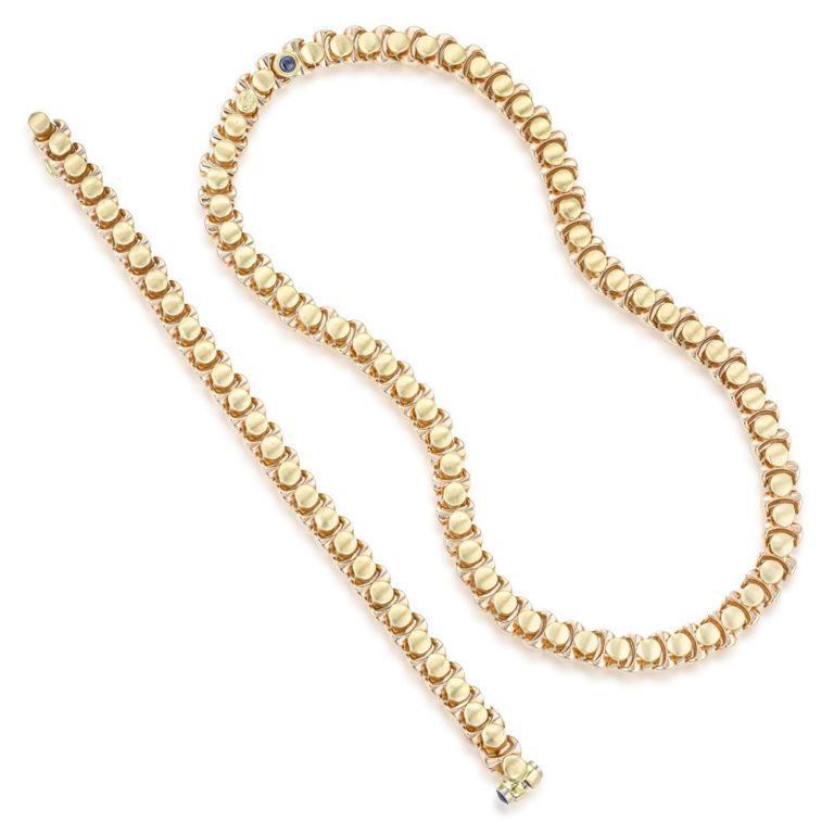 Gold Necklace and Bracelet Set