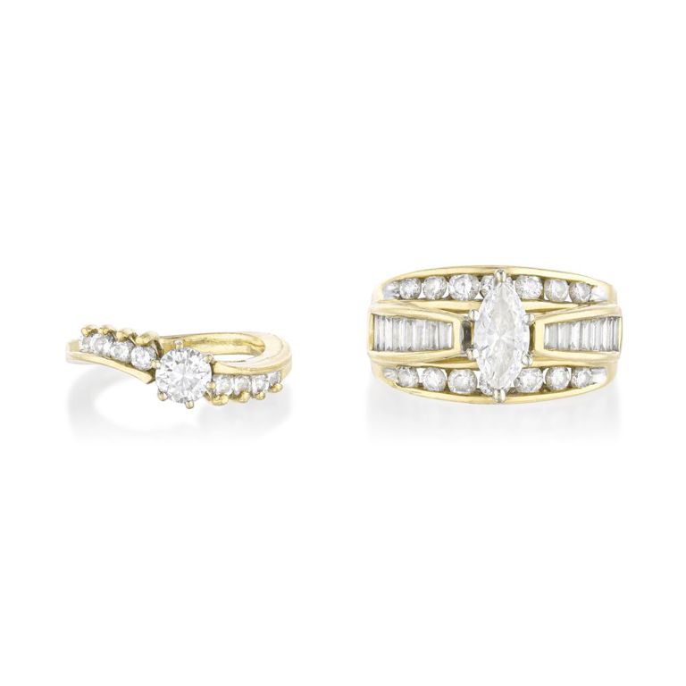 Two Diamond Engagement Rings