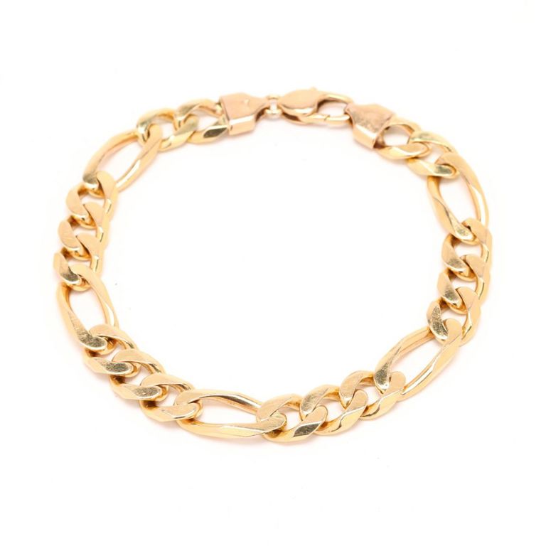 14k Yellow Gold Figaro Link Bracelet