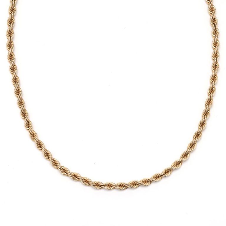14k Yellow Gold Rope Twist Necklace