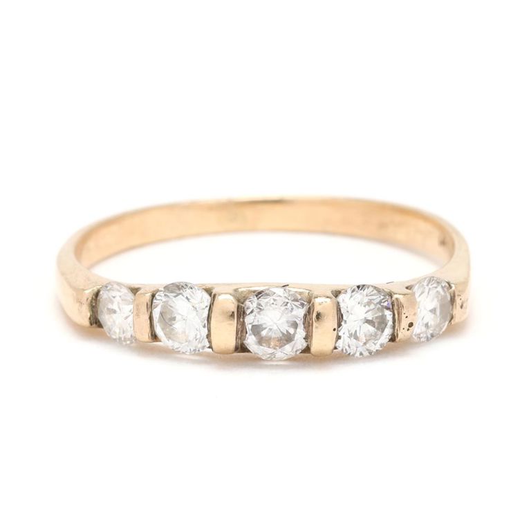 14k Gold Diamond Band Ring