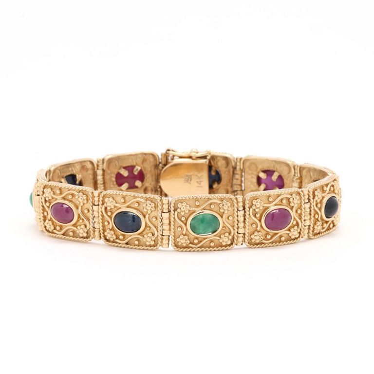Gold and Gem-Set Bracelet