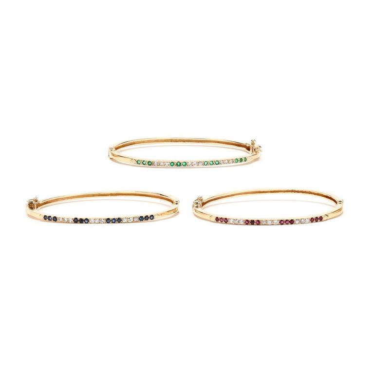 14k gold hinged diamond bracelet