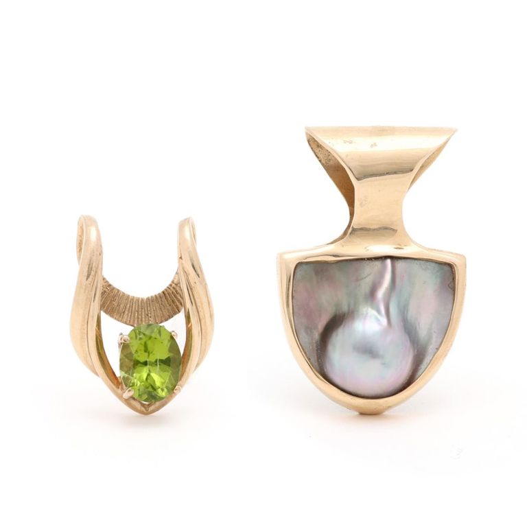 Two Gold and Gem-Set Slides/Enhancers