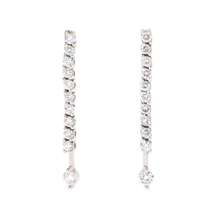 White Gold and Diamond Dangle Earrings