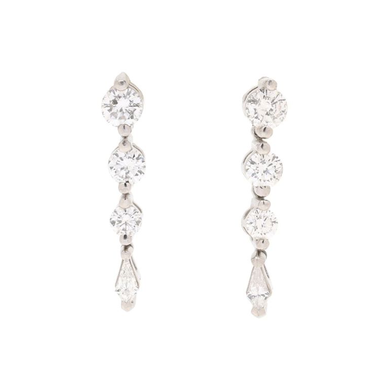 Platinum and Diamond Dangle Earrings