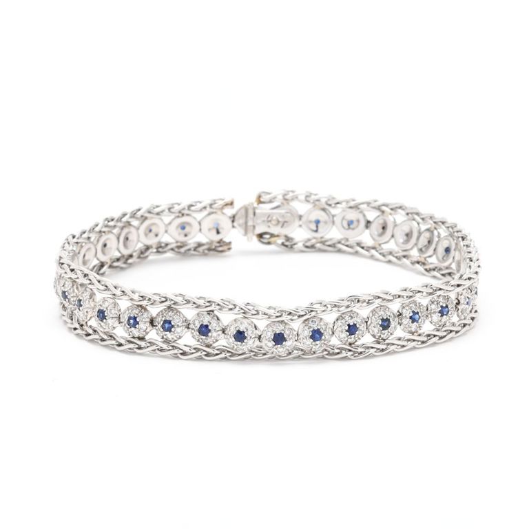 White Gold, Sapphire and Diamond Bracelet