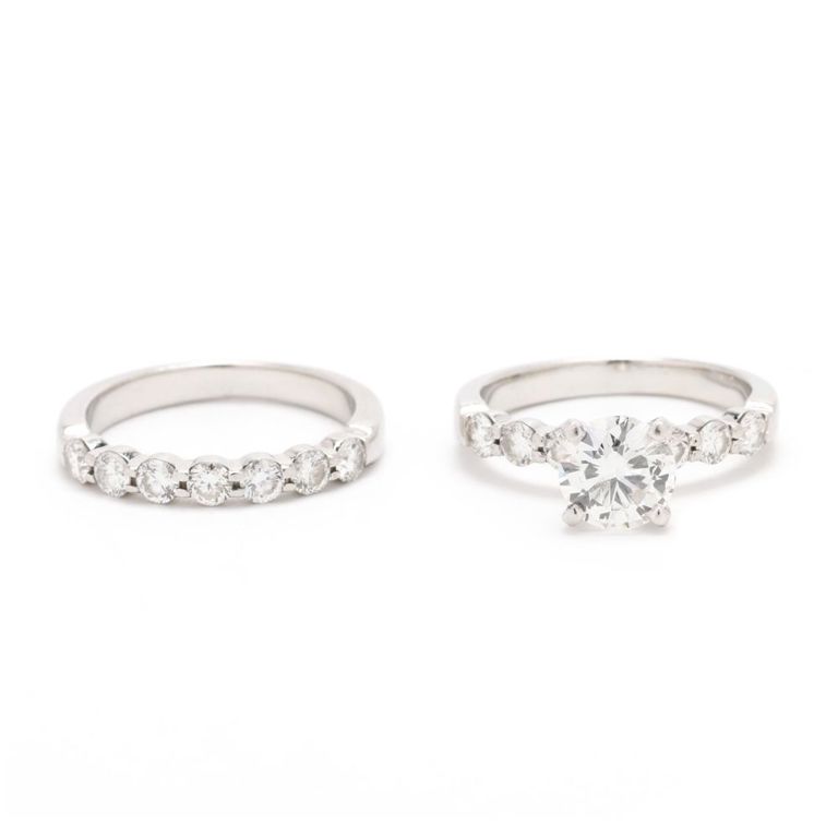 Platinum Diamond Ring and Band