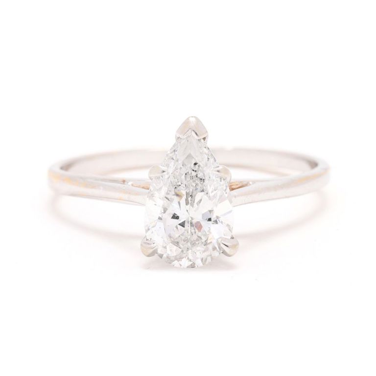 White Gold and Diamond Solitaire Ring