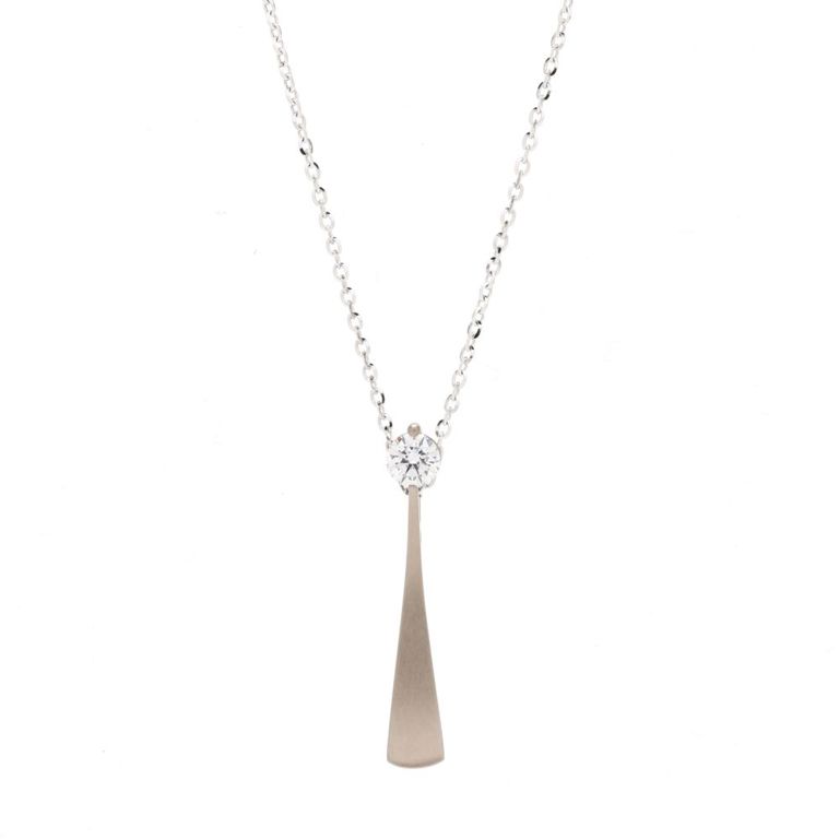 White Gold and Diamond Pendant Necklace