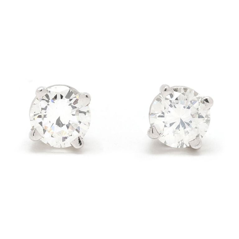 White Gold and Diamond Stud Earrings