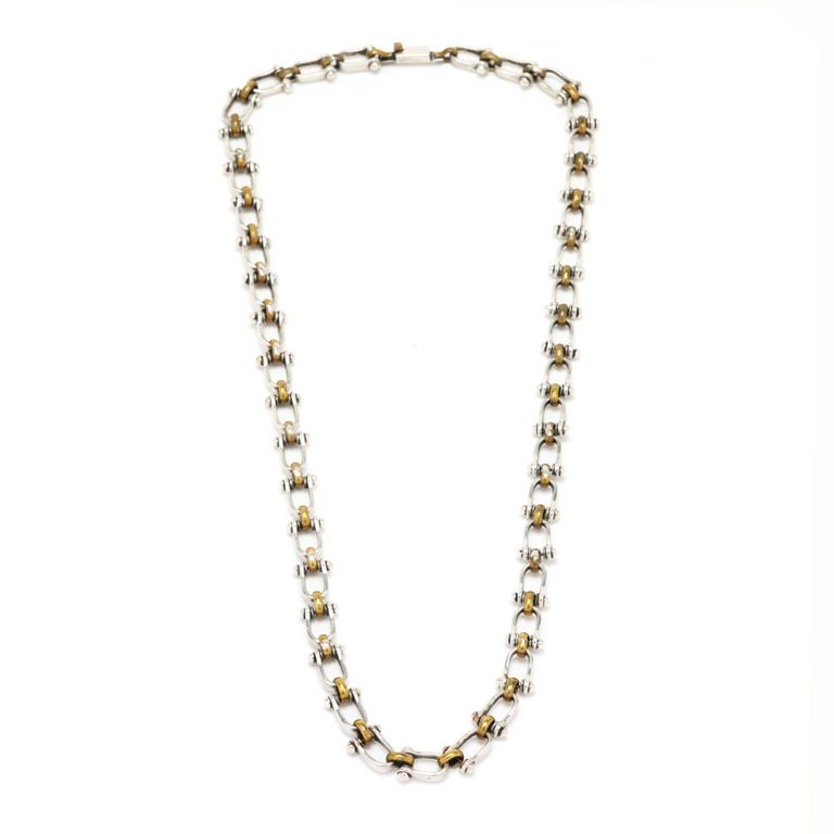 Sterling Silver and Brass Necklace