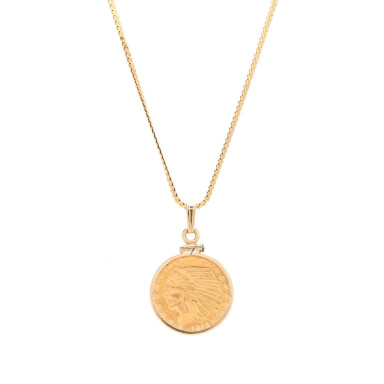 Gold Coin Pendant Necklace