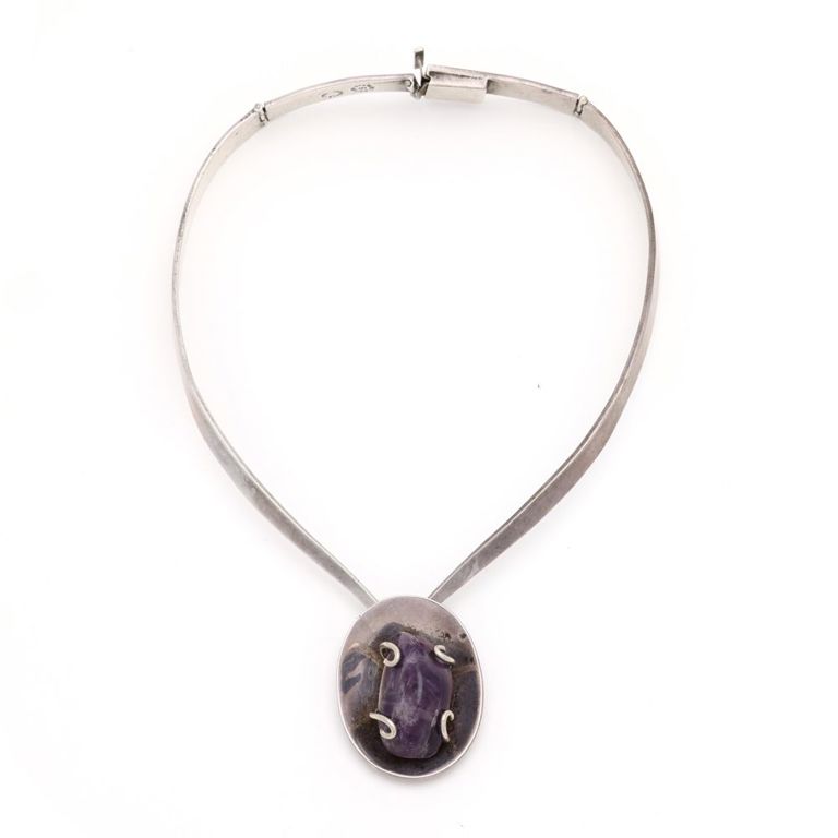 Sterling Silver Amethyst Collar Necklace