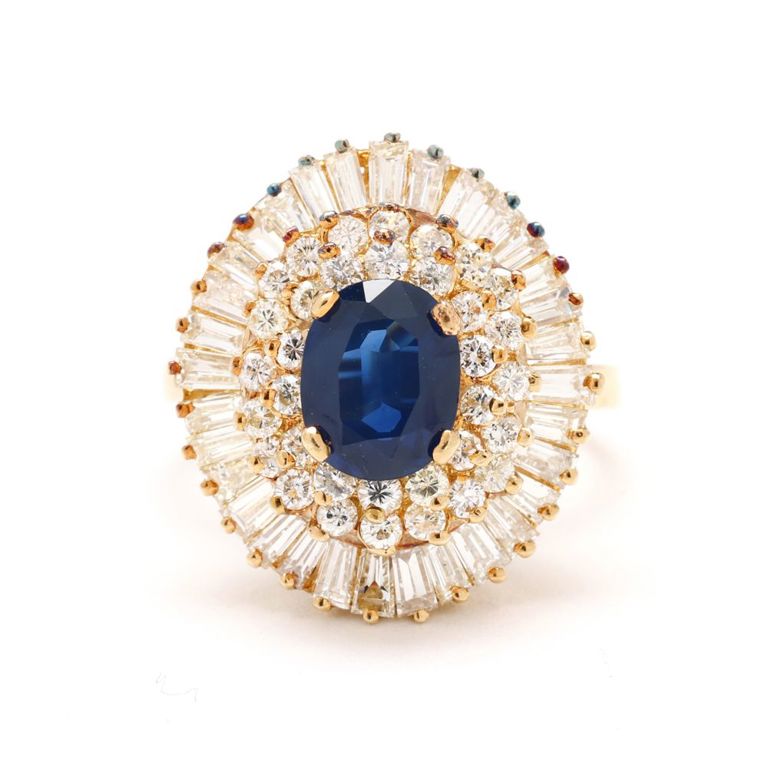 Gold, Sapphire and Diamond Ring