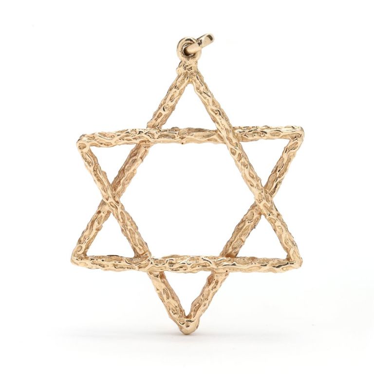 Gold Star of David Pendant