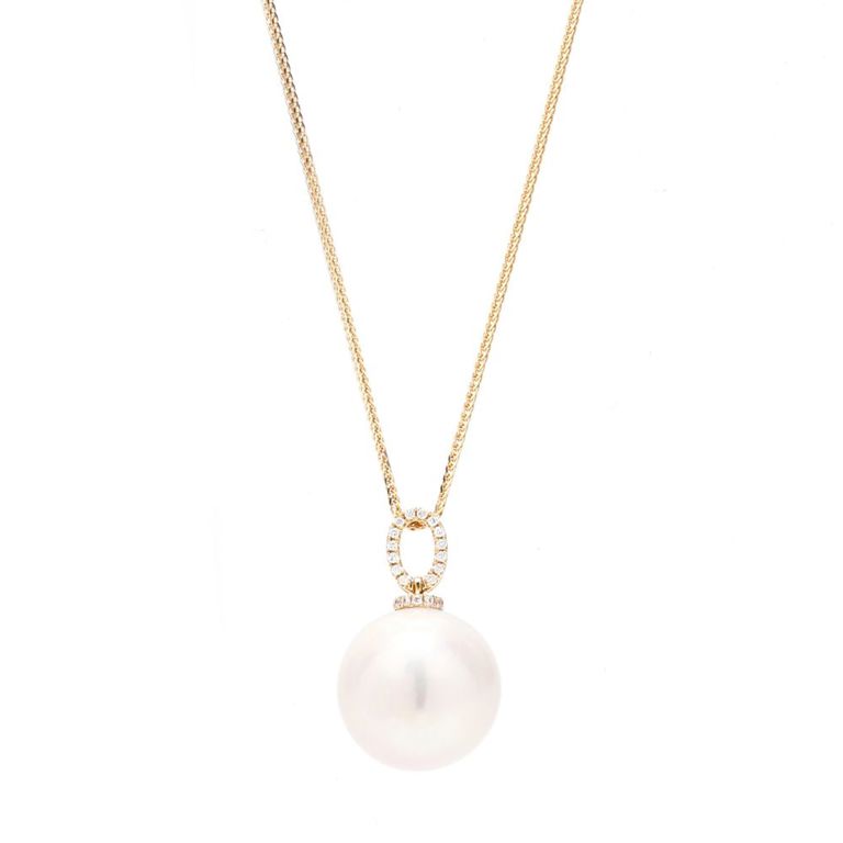 South Sea Pearl and Diamond Pendant Necklace