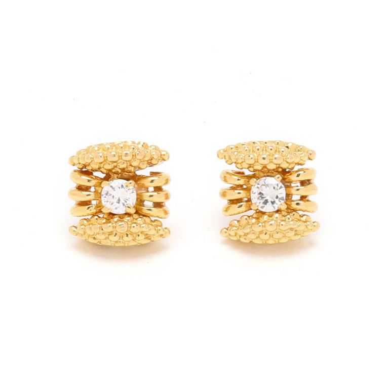 Pair of Gold and Diamond Ear Studs