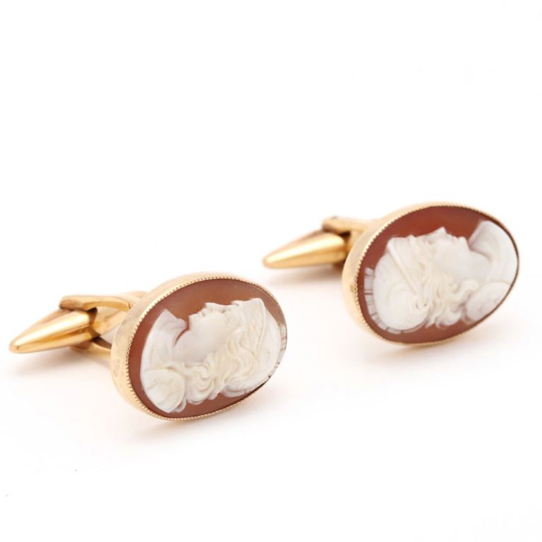 Gold and Cameo Cufflinks