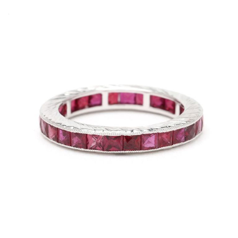 White Gold and Ruby Eternity Band