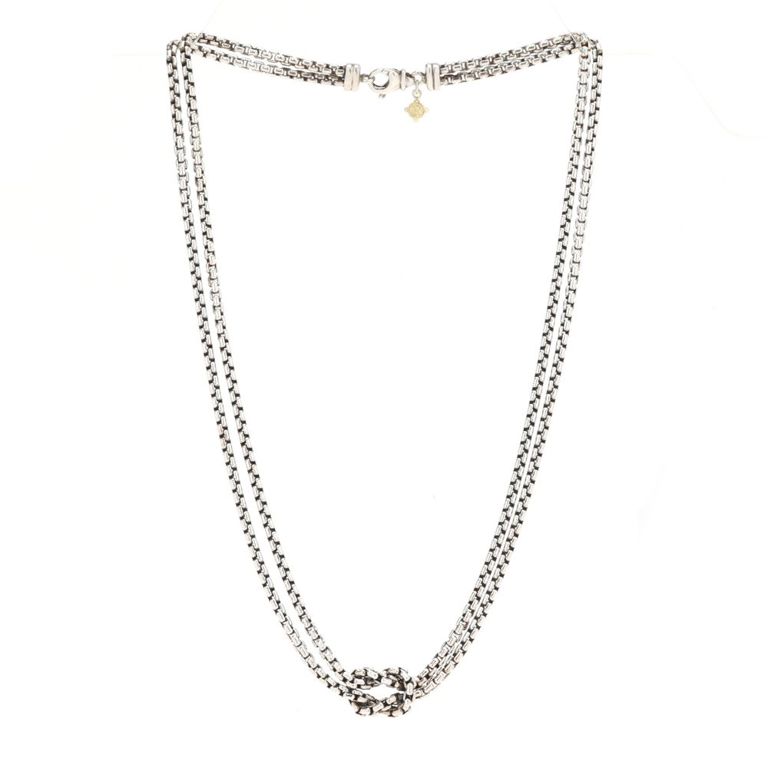 Sterling Silver and Gold Knot Necklace
