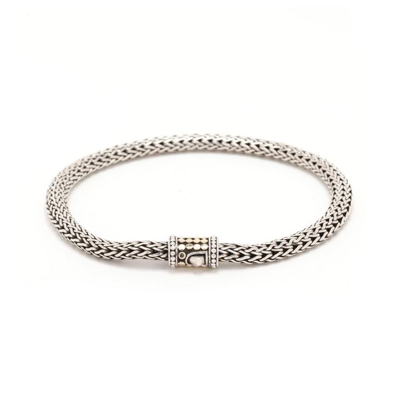 Sterling Silver and Gold Dot Bracelet
