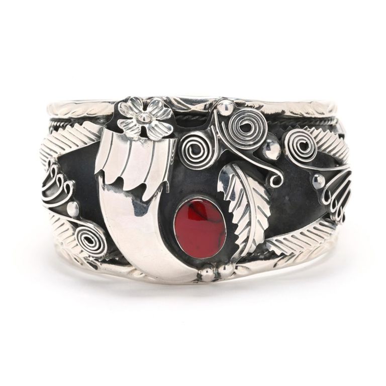 Sterling Silver and Jasper Cuff Bracelet