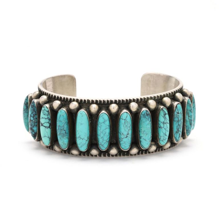 Navajo Sterling Silver Turquoise Cuff Bracelet