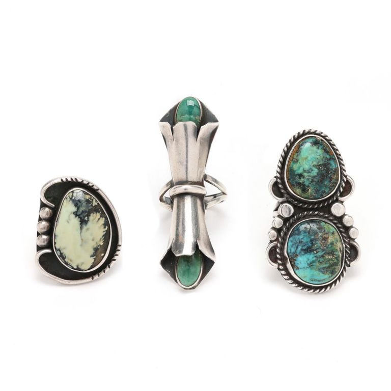 Southwestern Silver Gem-Set Rings