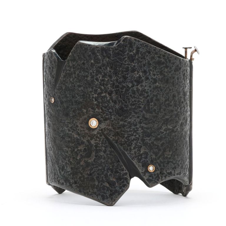 Gold and Steel Diamond Cuff Bracelet