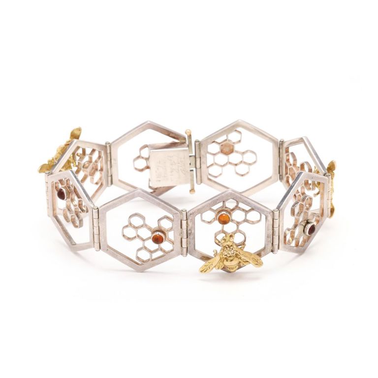 Sterling Silver and Gold Citrine Bracelet