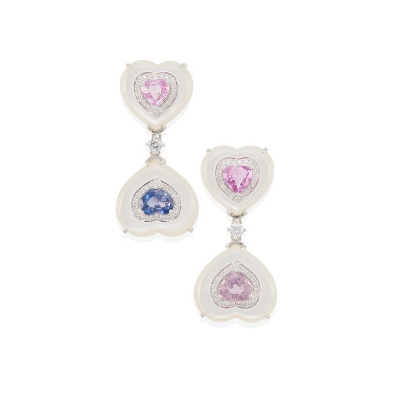 18k White Gold Gem-Set Earrings
