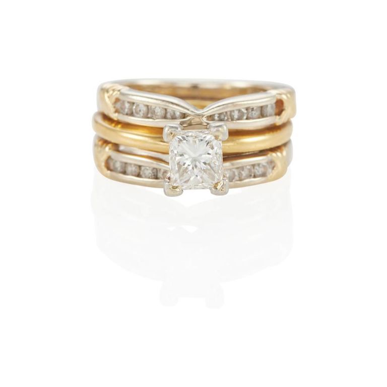 Gold, Platinum and Diamond Ring