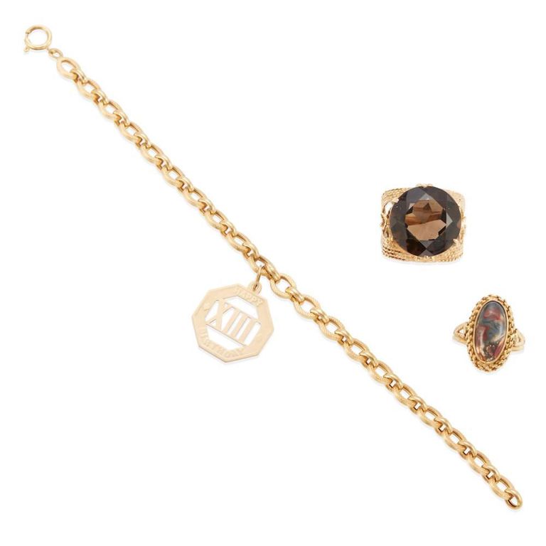 Gold Gem-Set Jewelry Group
