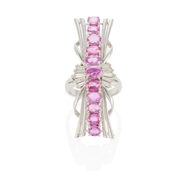 Platinum Ruby and Diamond Ring