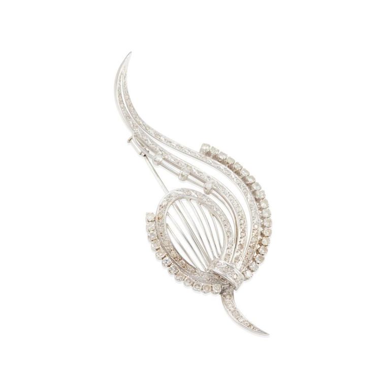 Platinum Diamond Brooch
