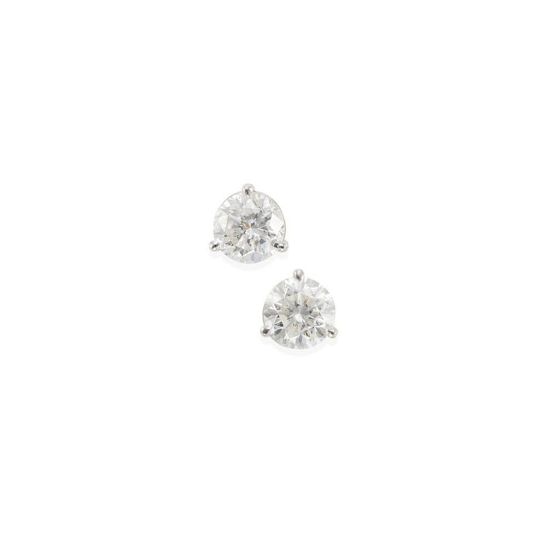 18k Gold Diamond Stud Earrings