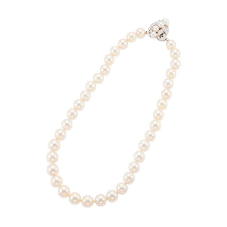 Diamond and Cultured Pearl Necklace