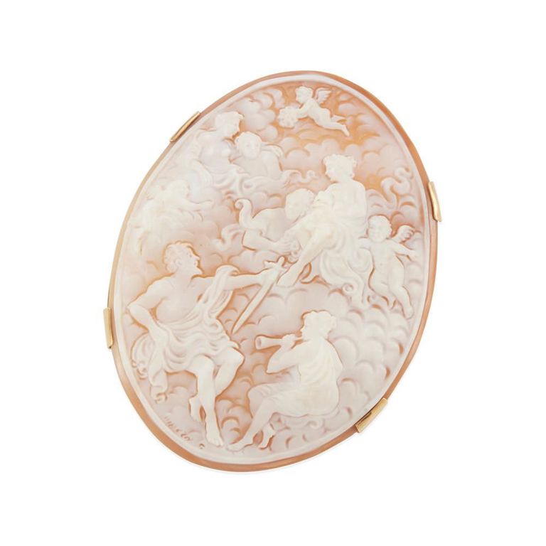 14k Gold Cameo Slide Pendant/Brooch