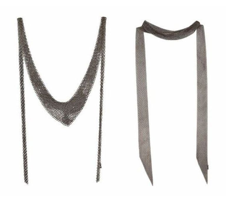 Sterling Silver Mesh Bib and Scarf Necklaces