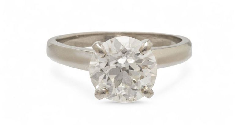 14k White Gold Diamond Solitaire Ring
