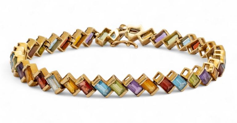 14k Yellow Gold Multi-Gemstone Bracelet