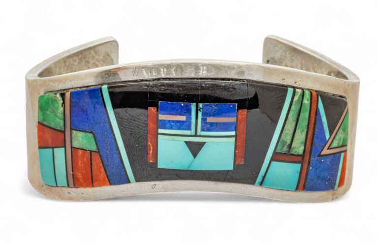 Sterling Silver Inlay Cuff Bracelet