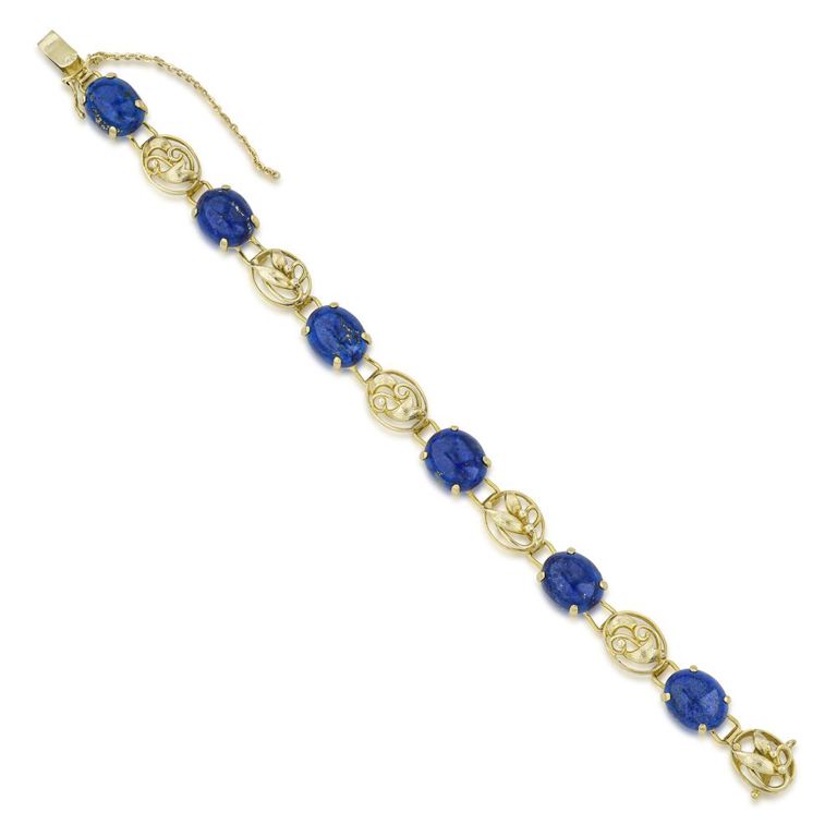 14k Yellow Gold Lapis-Lazuli Bracelet