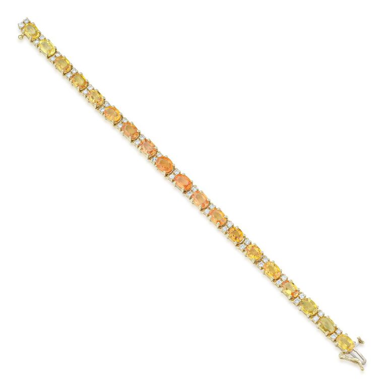 Yellow Sapphire and Diamond Bracelet