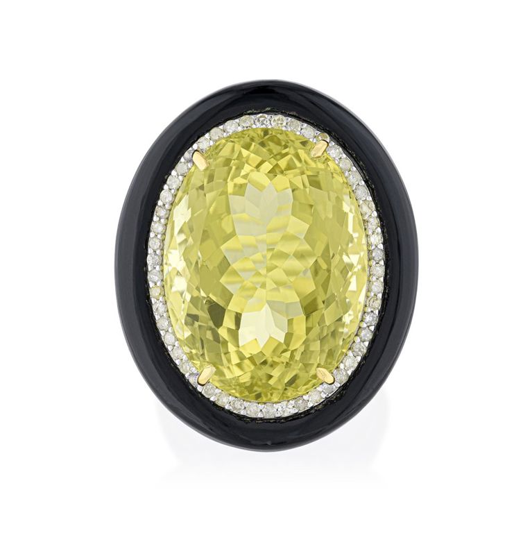Citrine and Diamond Ring