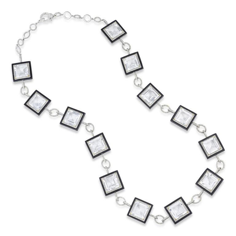 Rock Crystal and Diamond Necklace