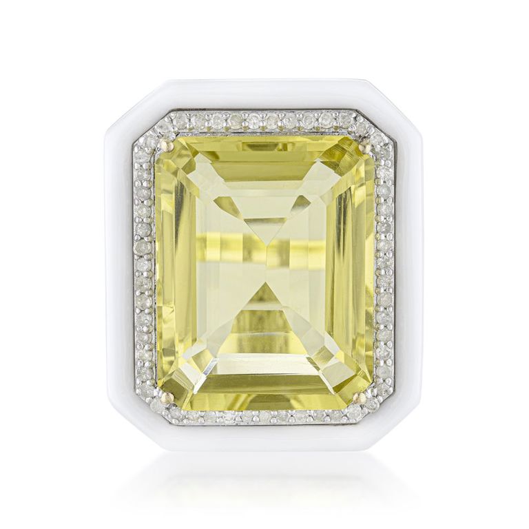 Citrine and Diamond Ring