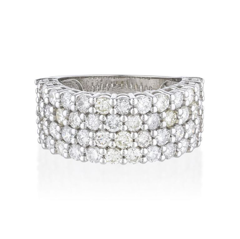 14k White Gold Diamond Band