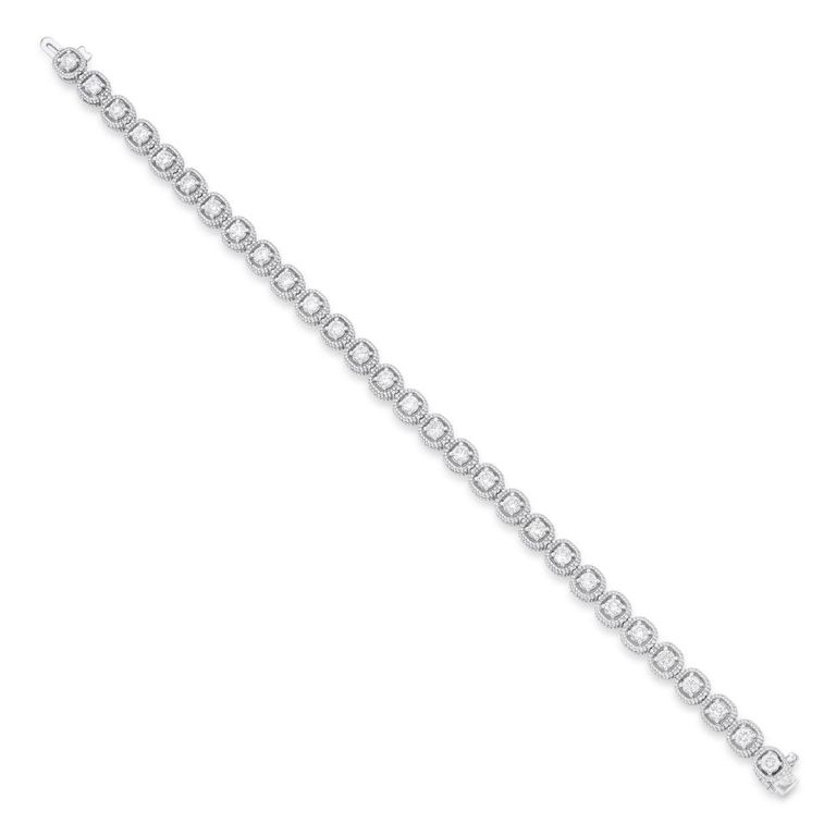 14k White Gold Diamond Line Bracelet